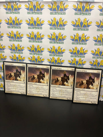 Magic the Gathering: White Creature Cleric Priests of Norn Card Set of 4