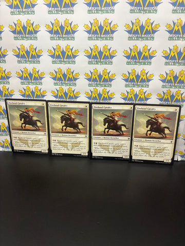 Magic the Gathering: White Creature Human Berserker Firehoof Calvary Card Set of 4