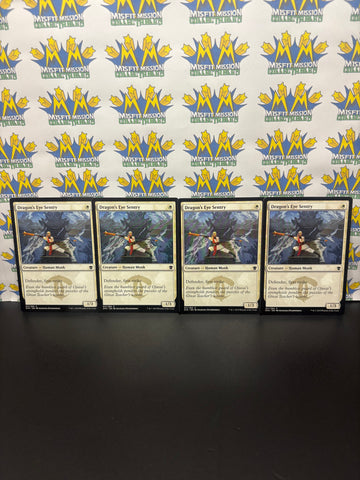 Magic the Gathering: White Creature Human Monk Dragon’s Eye Sentry Card Set of 4