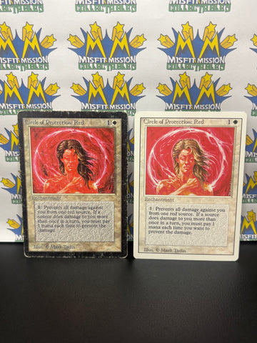 Magic the Gathering: White Enchantment Circle of Protection Red Card Set of 2