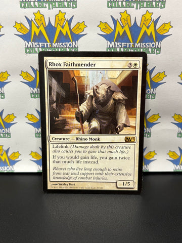 Magic the Gathering: White Creature Rhino Monk Rhox Faithmender Card