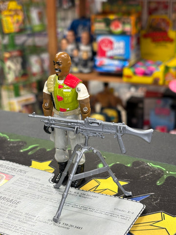 Vintage Hasbro 1986 GI Joe Road Block Heavy Machine Gunner Complete