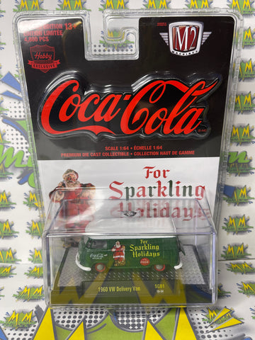 2018 M2 Machines Coca Cola For Sparkling Holidays Green 1960 VW Delivery Van (New)