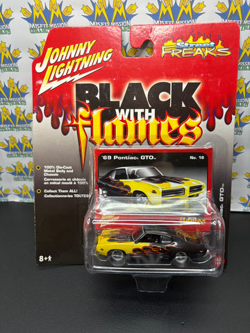 2005 Johnny Lightning Black With Flames ‘69 Pontiac GTO Car (New)
