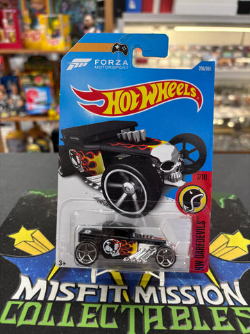 2015 Hot Wheels Forza HW Daredevils Bone Shaker Black Car (New)