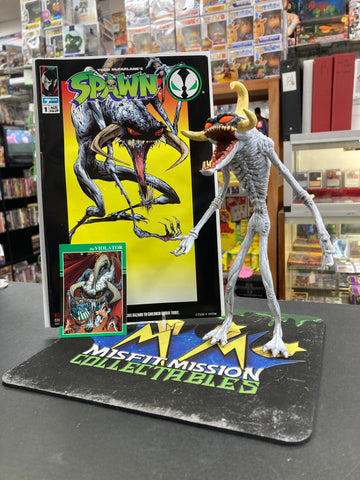 1994 McFarlane Toys Spawn Series 1 The Violator Action Figure & Comic Book