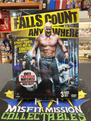 WWE Falls Count Anywhere The Greatest Street Fights and Other Out of Control Matches DVD 3 Disc Set (New)