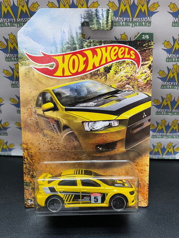 2018 Hot Wheels Yellow ‘08 Lancer Evolution Rally Car (New)