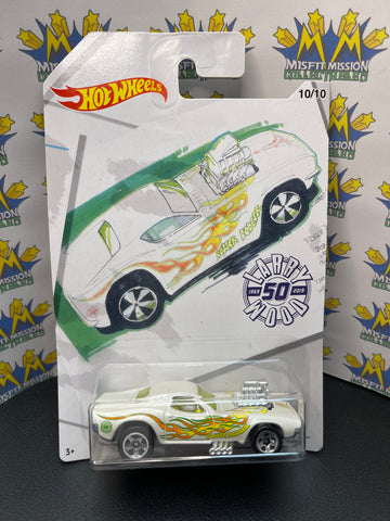 2018 Hot Wheels Larry Wood 50th Anniversary White Rodger Dodger Car (New)