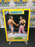 1992 WWE WWF Merlin Gold Series 2 SummerSlam British Bulldog vs Bret Hitman Hart #7 Trading Card