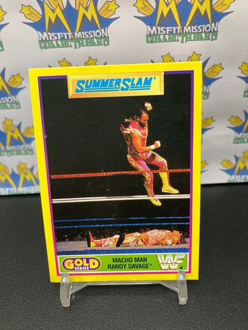 1992 WWE WWF Merlin Gold Series 2 SummerSlam Macho Man Randy Savage #5 Trading Card
