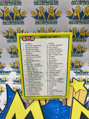 1992 WWE WWF Merlin Gold Series Checklist Part 2 Trading Card