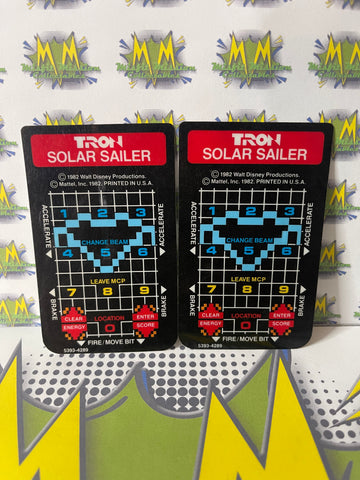 Vintage 1982 Mattel Intellivision Controller Overlay Tron Solar Sailer