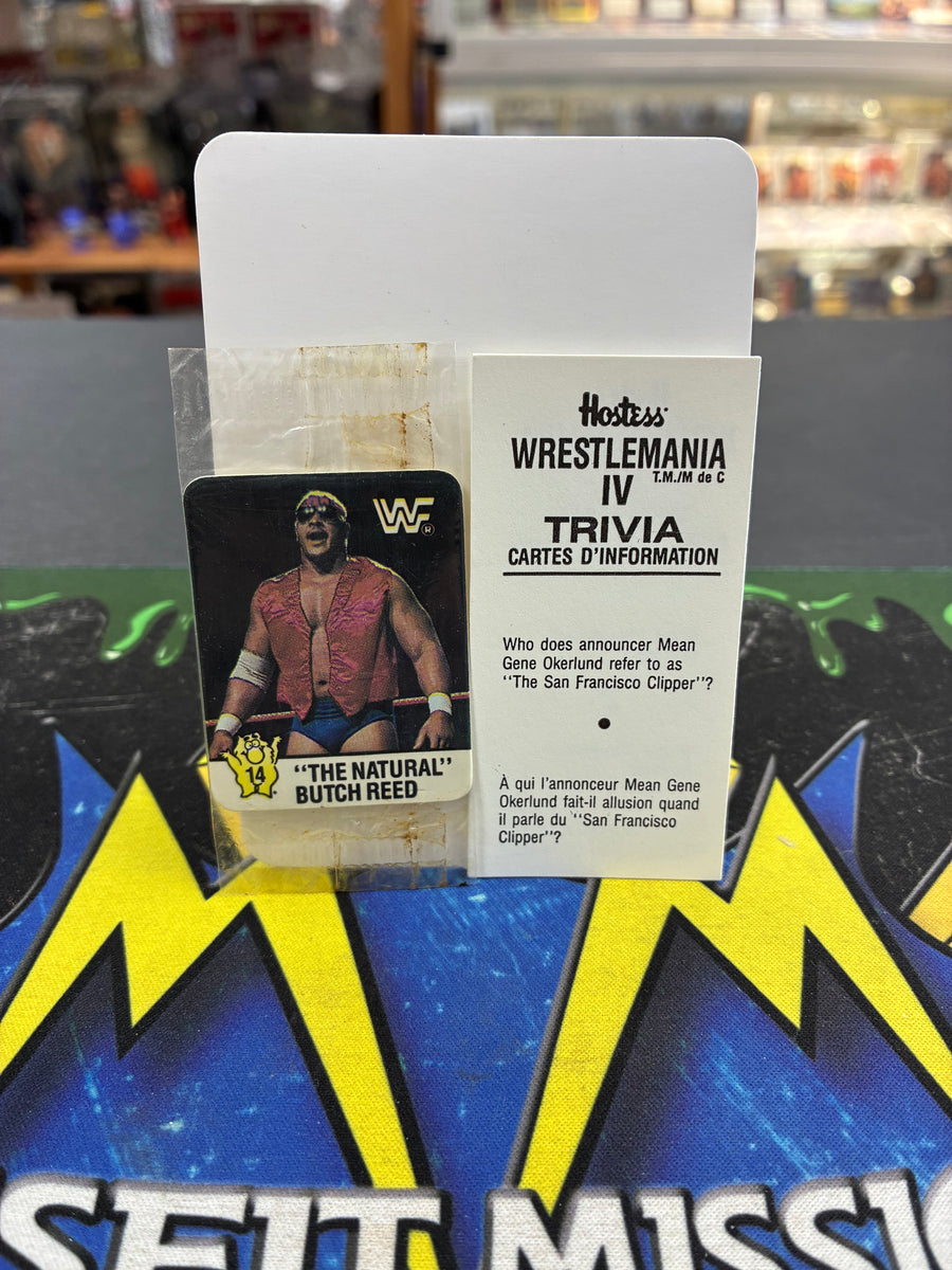 WWE/WWF 1988 Hostess Wrestlemania IV #14 “The Natural” Butch Reed Stic ...