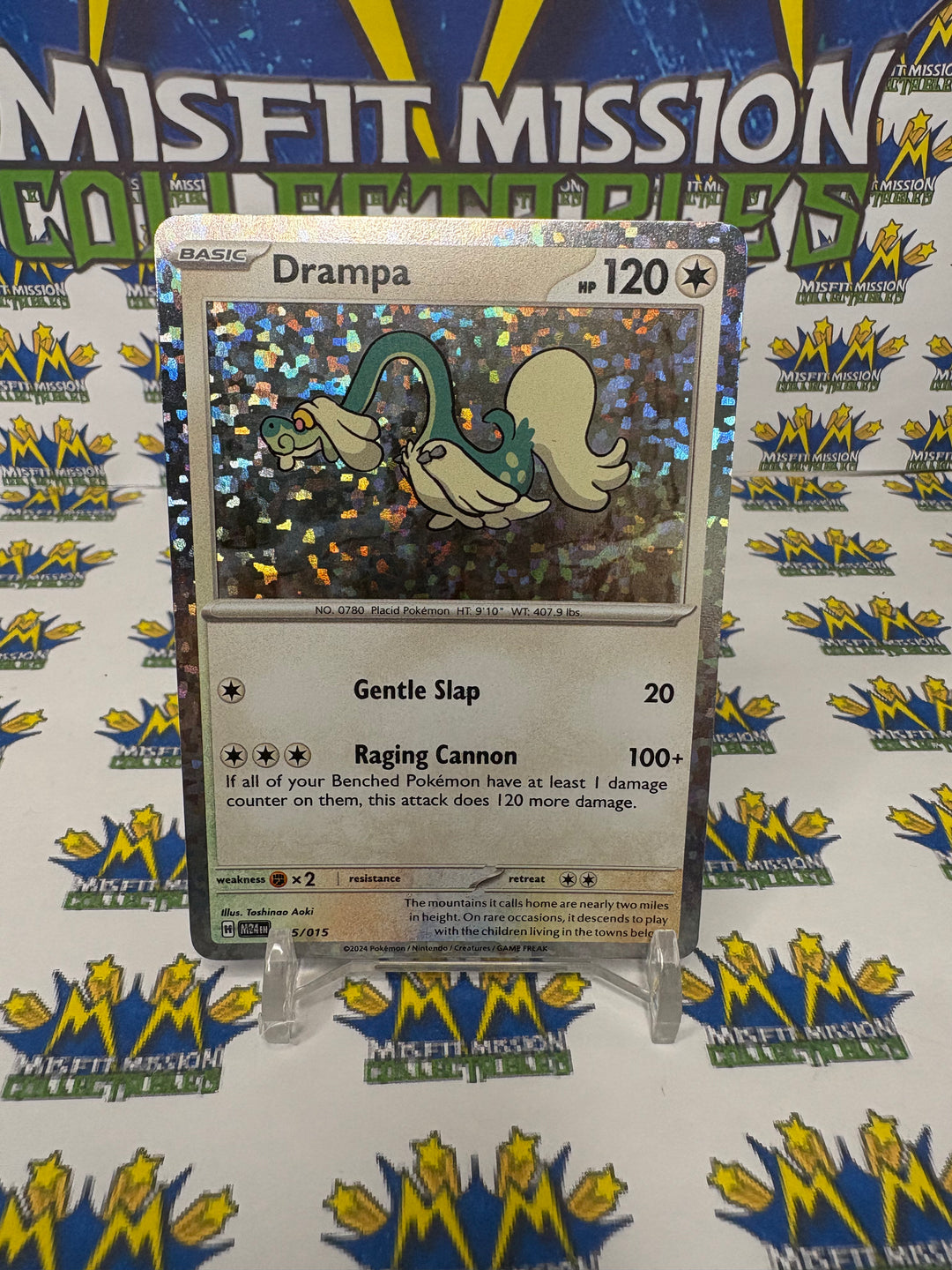 Pokemon McDonald's Promo Holo Foil Drampa 015/015 Trading Card The Misfit Mission Collectables Pokemon McDonald's Promo Holo Foil Drampa 015/015 Trading Card The Misfit Mission Collectables