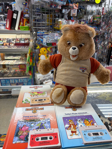 Vintage 1987 Teddy Ruxpin with Books