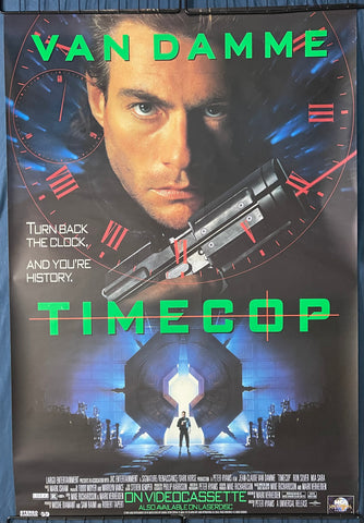 Original Time Cop The Movie with Jean Claude Van Damn “Coming to Video Cassette” Full Sized 27x40 Poster