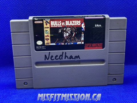 SNES Bulls vs Blazers and the NBA Playoffs - The Misfit Mission Collectables -SNES - Nintendo - Games A To M - -
