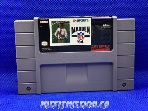 SNES Madden '94 - The Misfit Mission Collectables -SNES - Nintendo - Games A To M - -