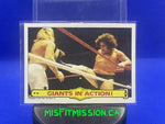 WWF 1985 Topps Giants in Action Andre The Giant and Big John Studd #48