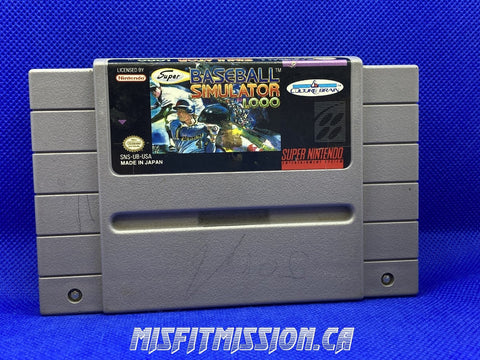 SNES Baseball Simulator 1000 - The Misfit Mission Collectables -SNES - Nintendo - Games A To M - -