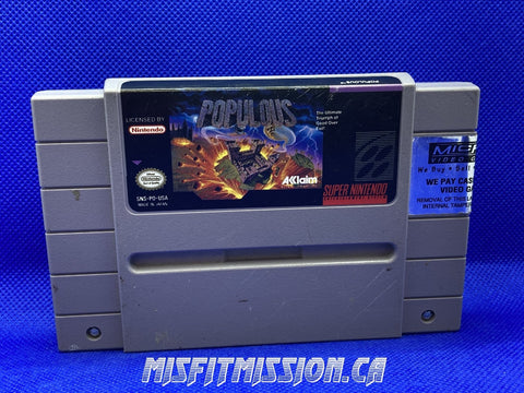 SNES Populous - The Misfit Mission Collectables -SNES - Nintendo - Games N To Z - -