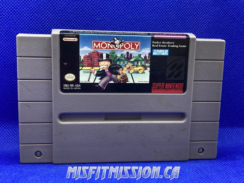 SNES Monopoly - The Misfit Mission Collectables -SNES - Nintendo - Games A To M - -
