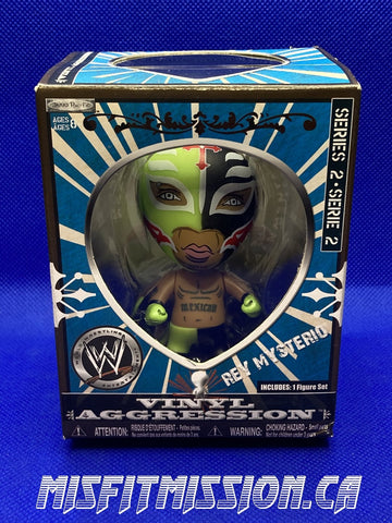 WWE Vinyl Aggression Series #2 Rey Mysterio Jr. (New) - The Misfit Mission Collectables -Wrestling - Jakks Pacific - Packaged Figures - Wrestling Collectables -