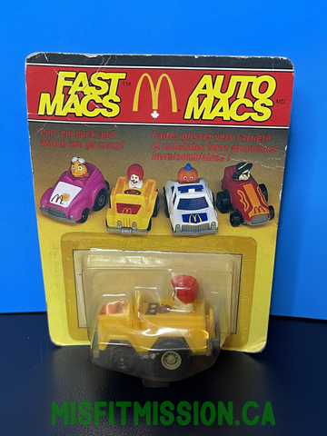 Vintage 1985 McDonalds Fast macs Ronald Pull Car