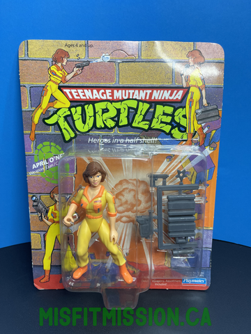 Vintage 1990 Playmates TMNT Teenage Mutant Ninja Turtles April O'Neil 44 Back Unpunched MOC (New)
