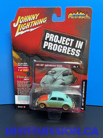 2018 Johnny Lightning Street Freaks Project in Progress Limited Edition 1 of 3507 1951 VW Split Window Beetle (New)