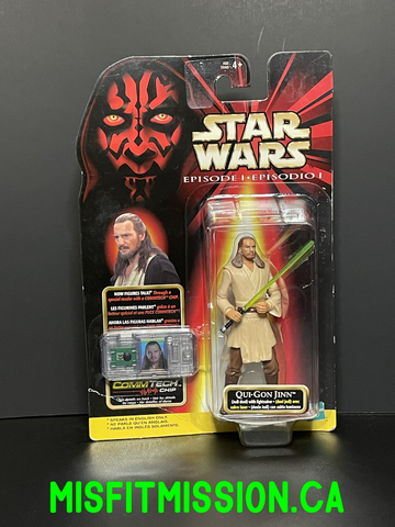 1998 Star Wars Episode One Qui-Gon Jinn With CommTech Chip (New)