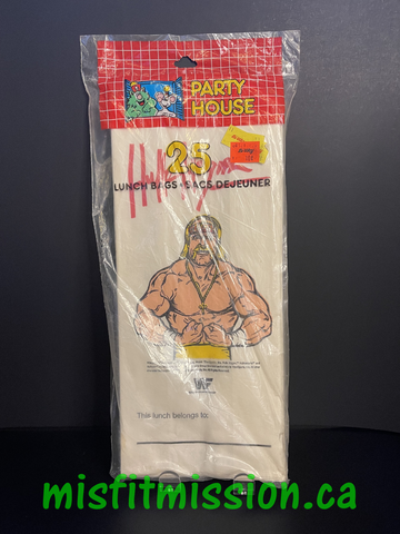 Rare Vintage 1991 WWF/WWE Hulk Hogan Paper Lunch Bag Sealed Full Bag
