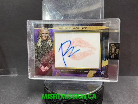 2020 WWE Fully Loaded Renee Young Autographed Kiss Card 05/25