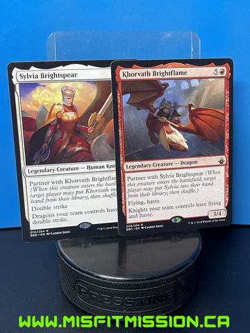 Magic the Gathering: Red and White Battlebond Legendary Creatures Khorvath Bright Flame Sylvia Brightspear