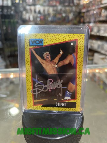 Authentic Sting Autographed 1991 WCW Impel Trading Card #7