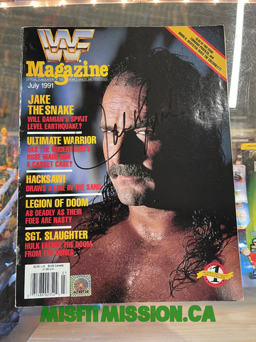 WWF Wrestling Magazine July 1991 Jake The Snake Roberts Autographed