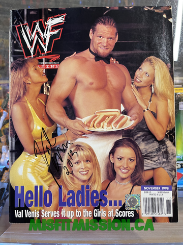 WWF Wrestling Magazine November 1998 Val Hello Ladies Venis Autograph
