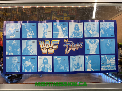 Rare 1989 WWF Quaker Dipps Collector Card Display Poster