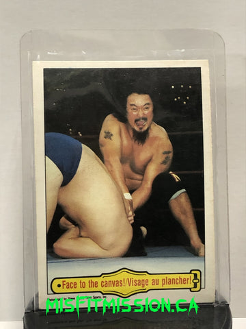 WWE/WWF O-Pee-Chee 1985 #43 Face to Canvas! Mr.Fuji