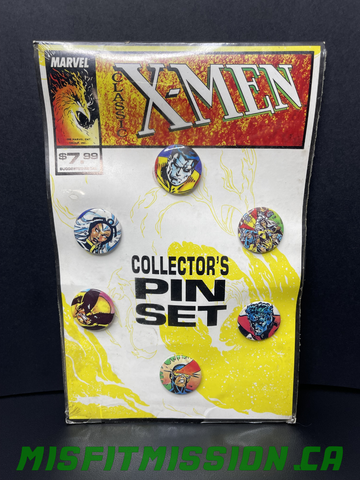 Vintage 1980s Marvel Classic X-Men Collector's Pin Set