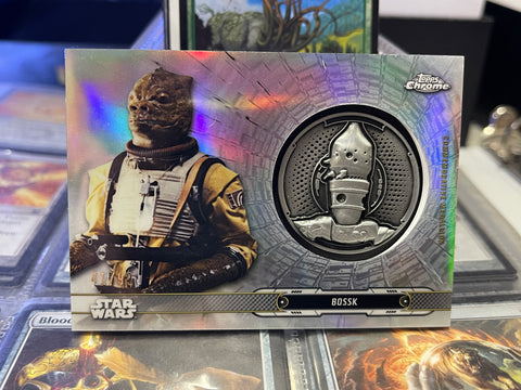 2019 Topps Chrome Star Wars Commemorative Silver Droid Medallion Bossk IG-88 41/99