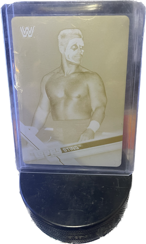 WWE Topps 2017 #196 Sting Yellow Printing Plate Card 1 of 1 Matching sting Card